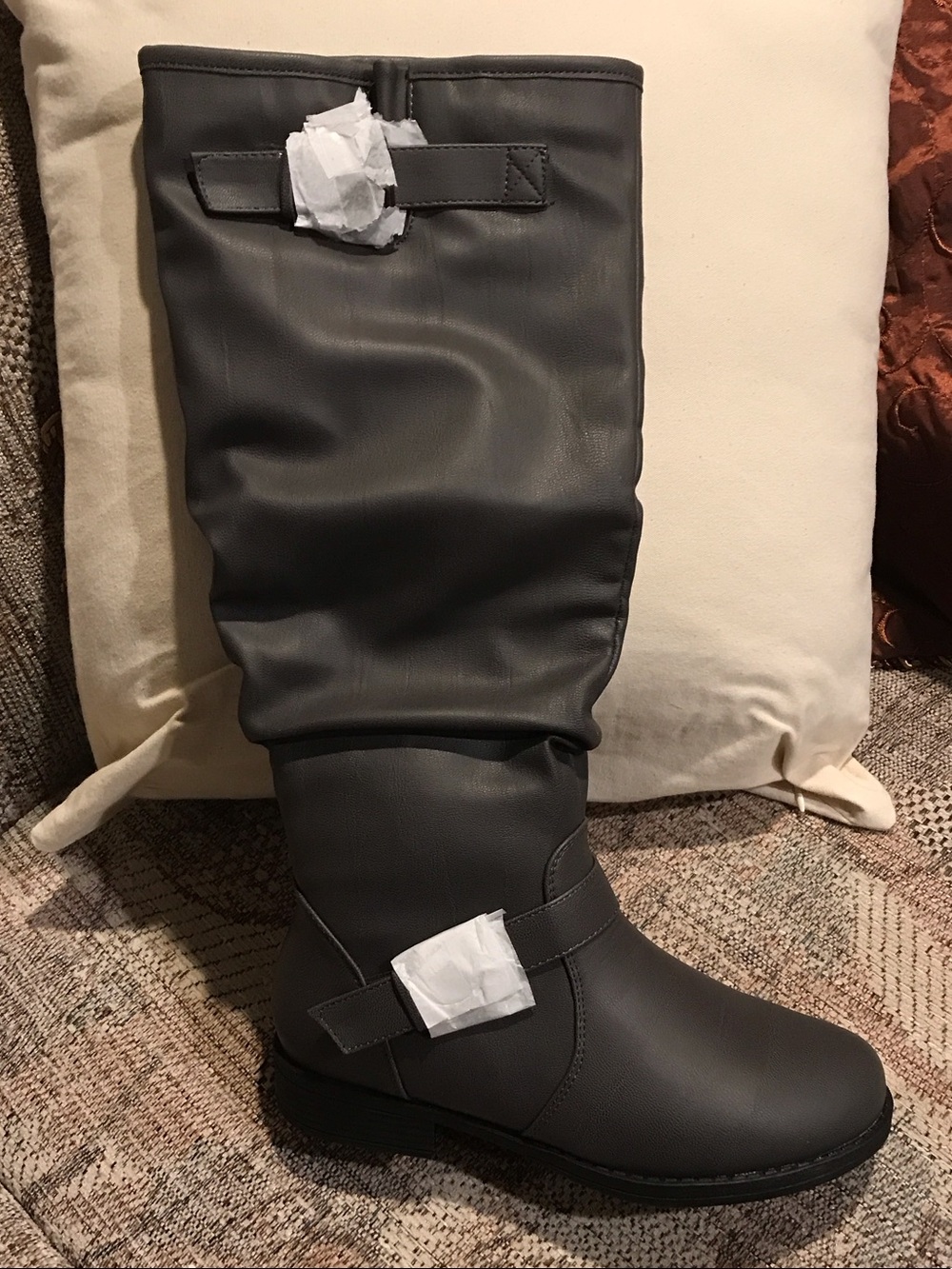 Journee Collection Dark Gray Tall Riding Boots